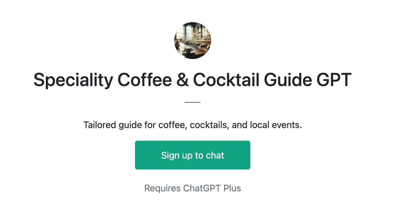 Speciality Coffee & Cocktail Guide GPT Screenshot