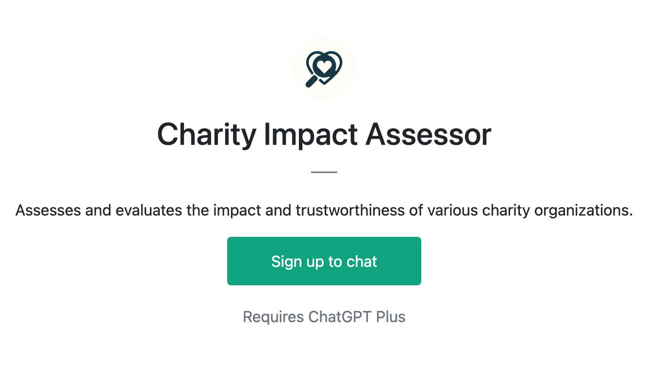 Charity Impact Assessor Screenshot