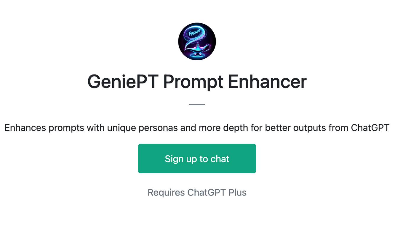 GeniePT Prompt Enhancer Screenshot