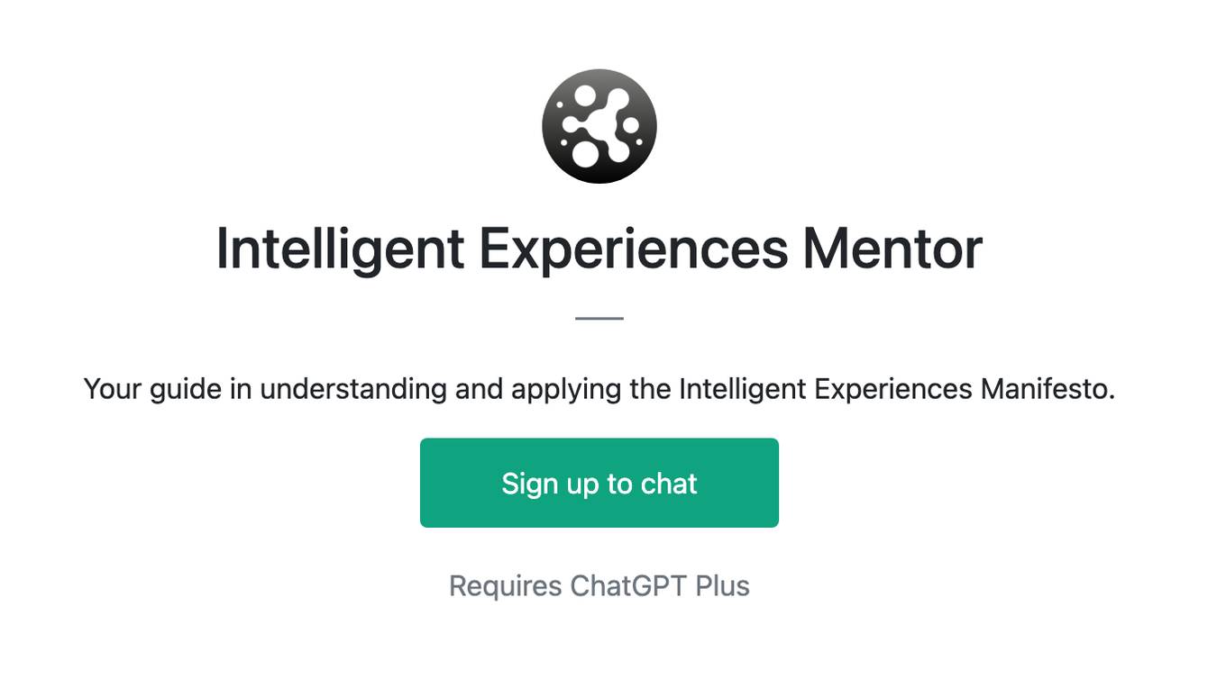 Intelligent Experiences Mentor Screenshot