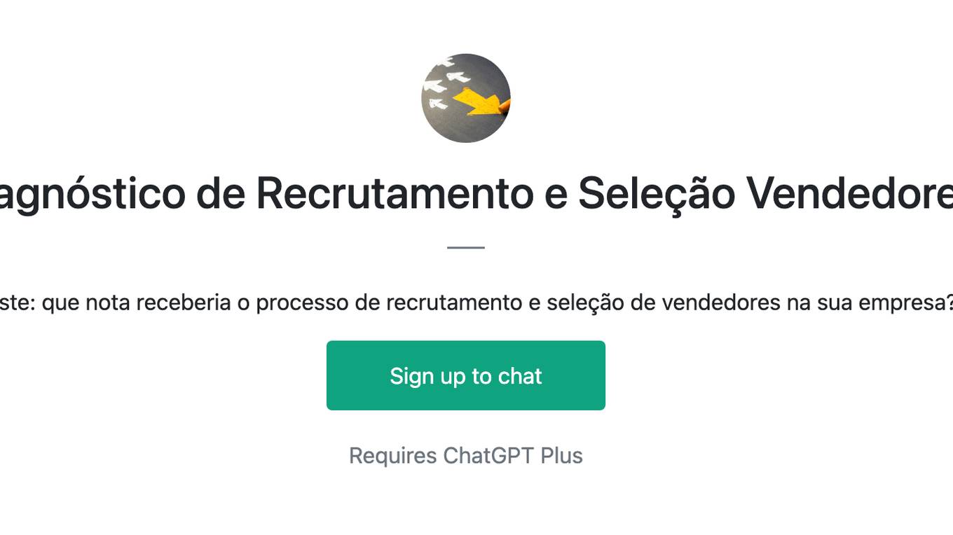 Diagnóstico de Recrutamento e Seleção Vendedores Screenshot