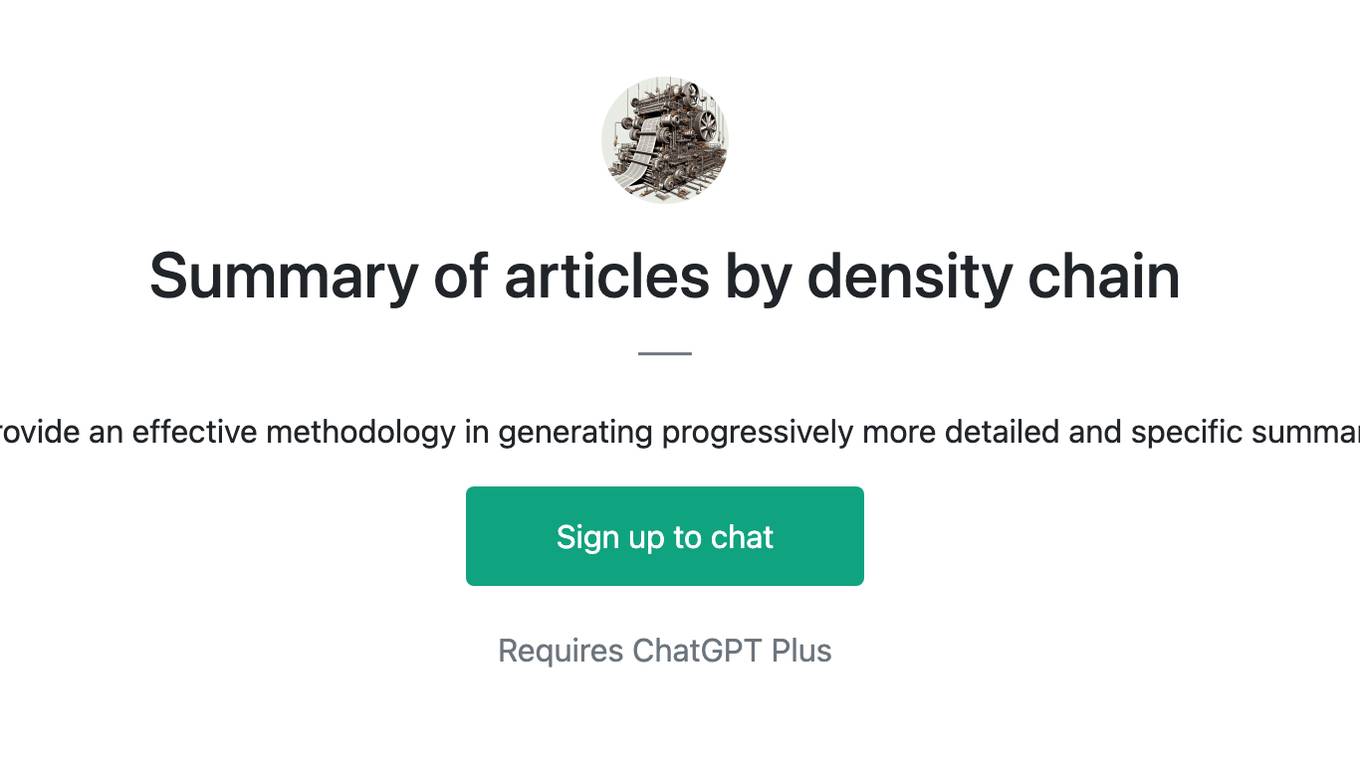 Summary of articles by density chain Screenshot