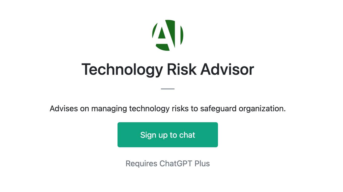 Technology Risk Advisor Screenshot