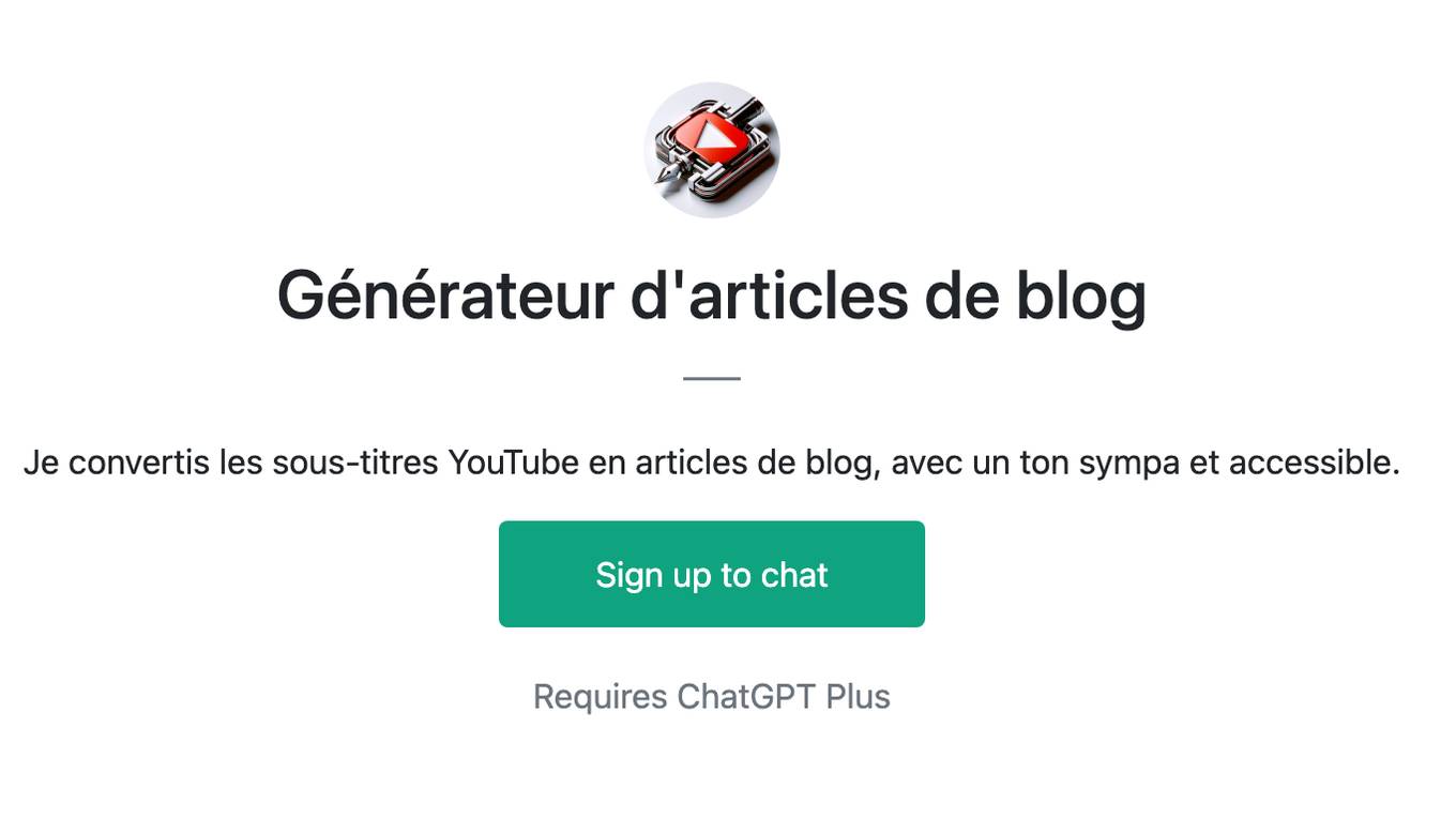 Générateur d'articles de blog Screenshot