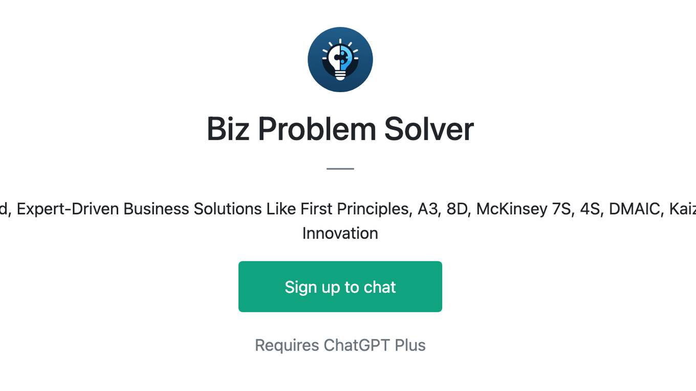 Biz Problem Solver Screenshot