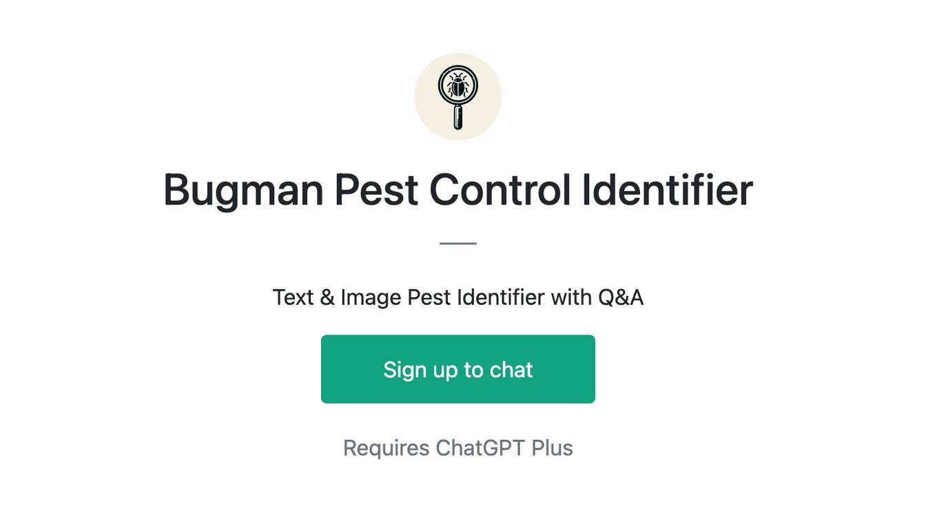 Bugman Pest Control Identifier Screenshot