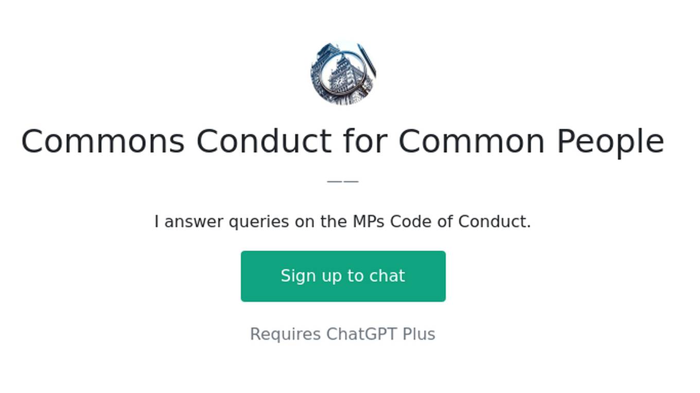 Commons Conduct for Common People Screenshot