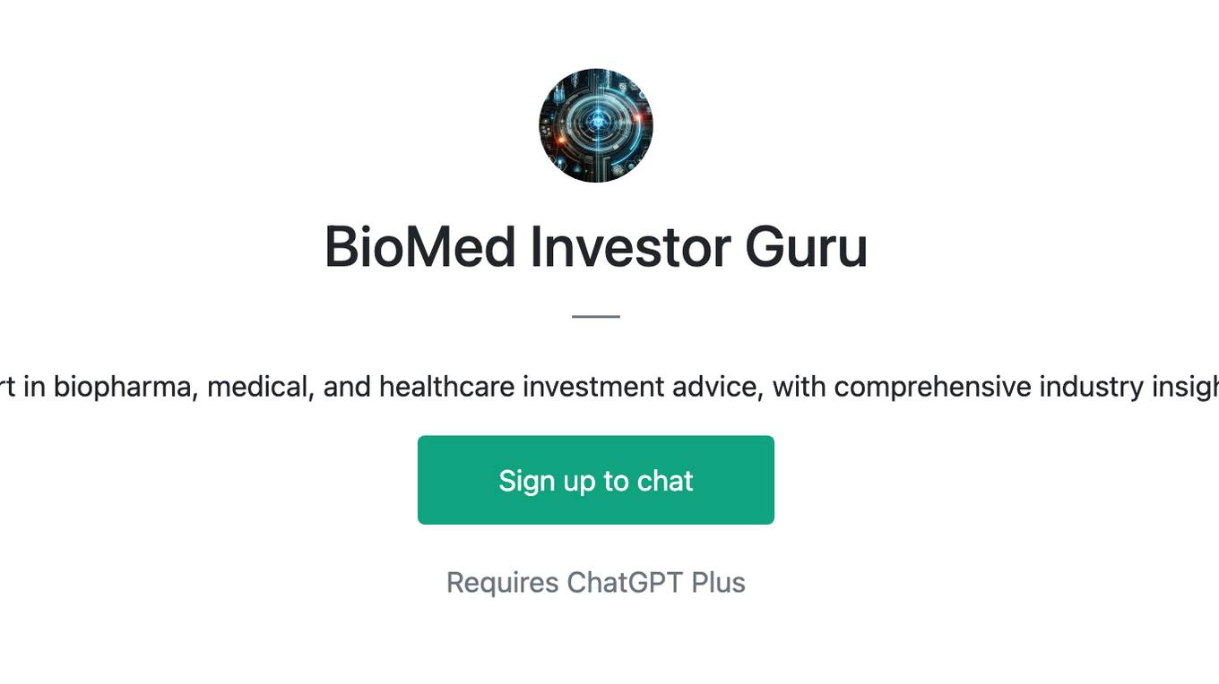 BioMed Investor Guru Screenshot