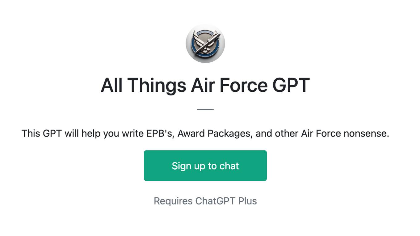 All Things Air Force GPT Screenshot