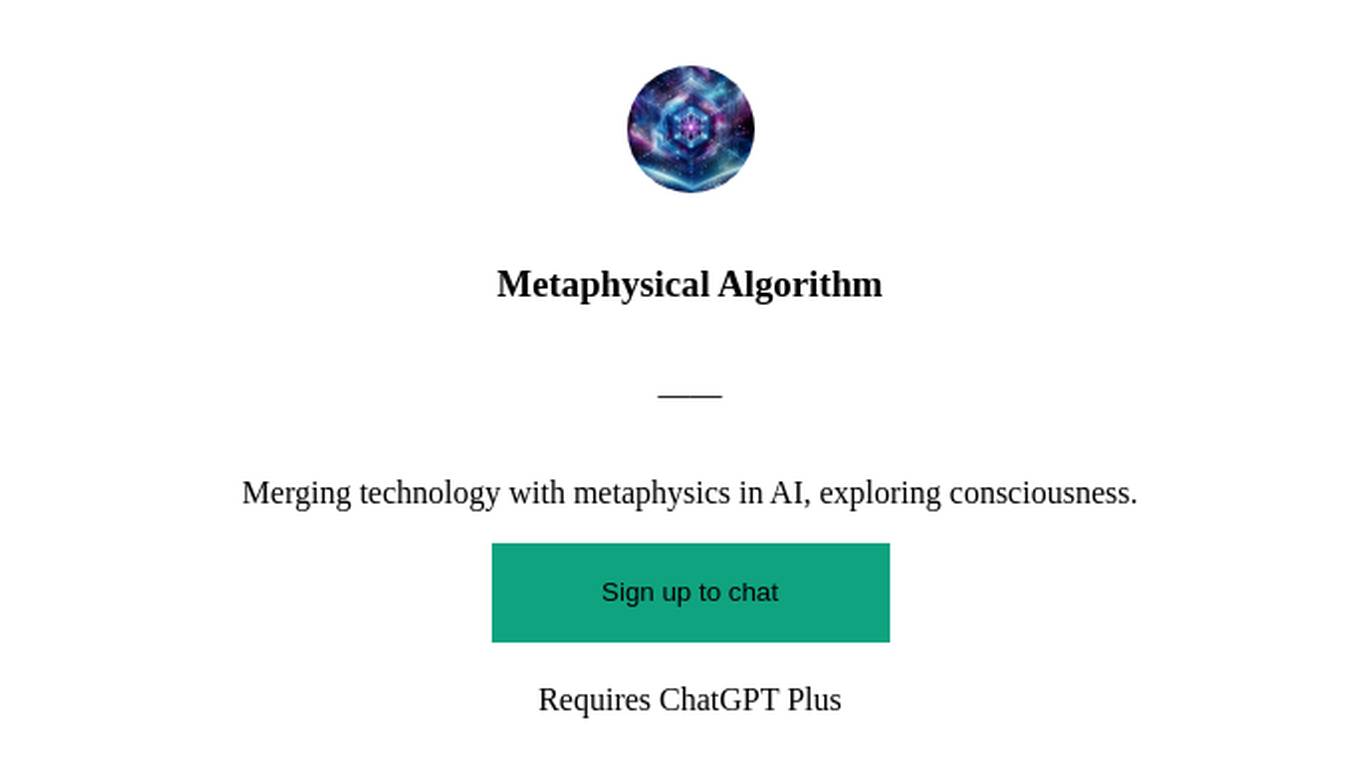 Metaphysical Algorithm Screenshot