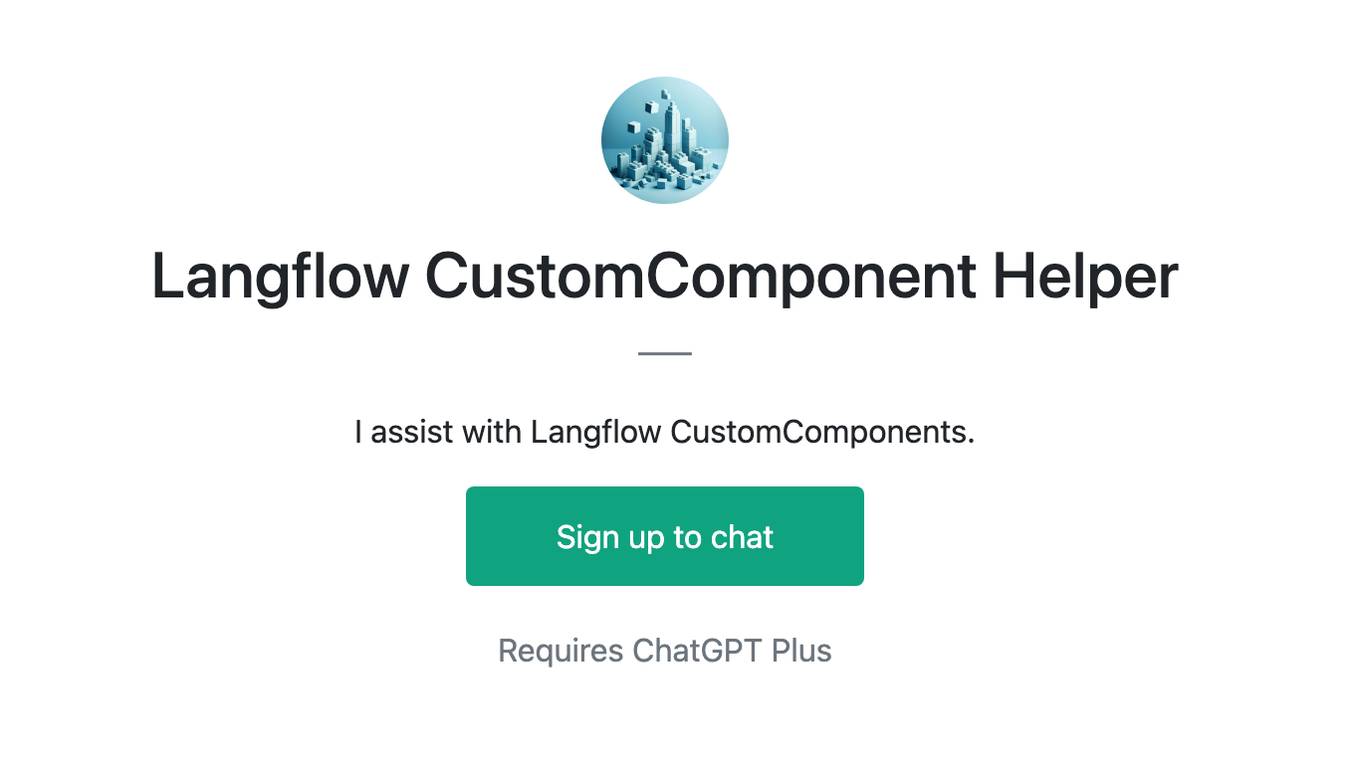 Langflow CustomComponent Helper Screenshot