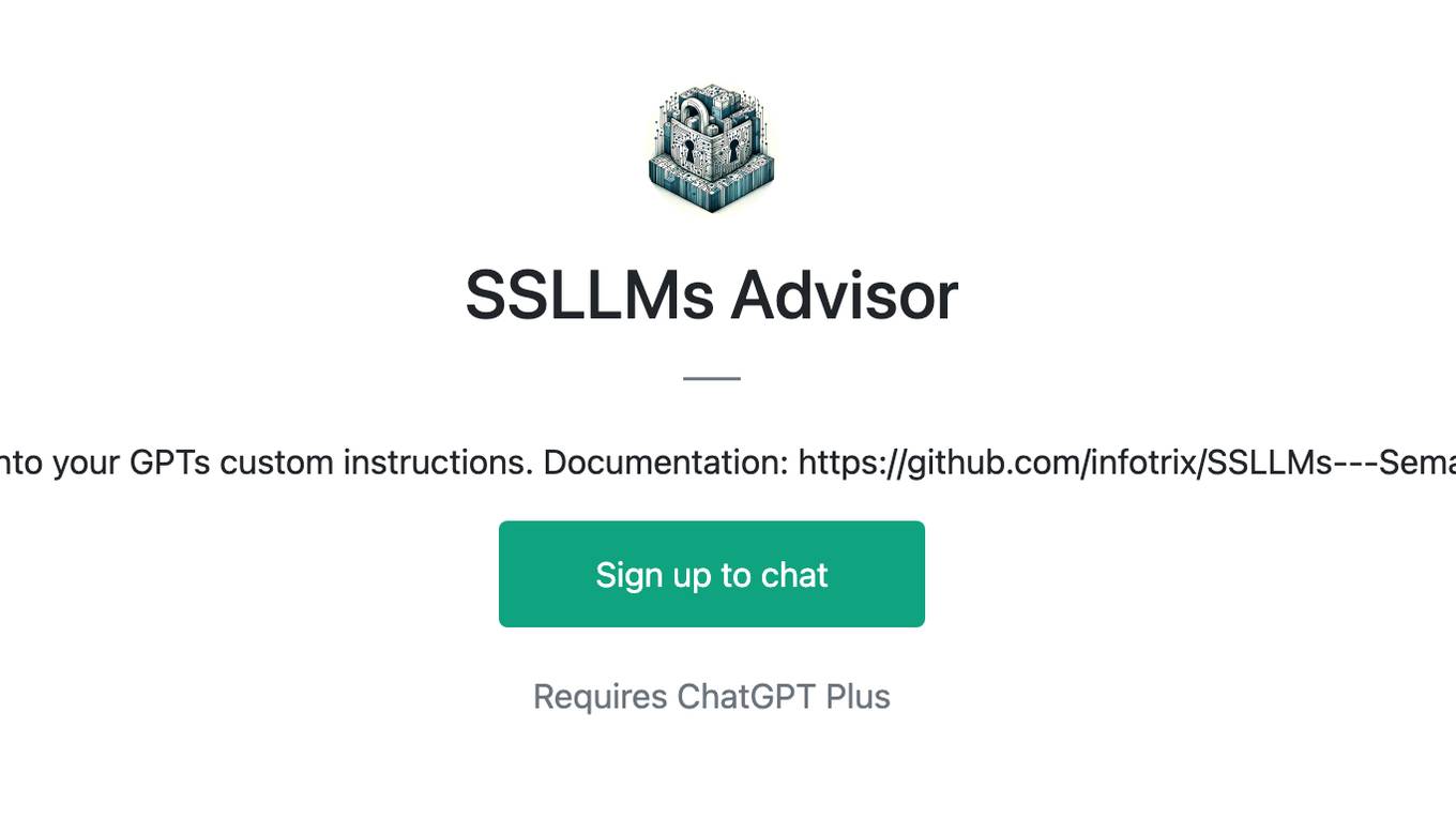 SSLLMs Advisor Screenshot