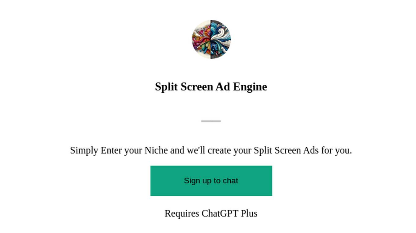 Split Screen Ad Engine Screenshot