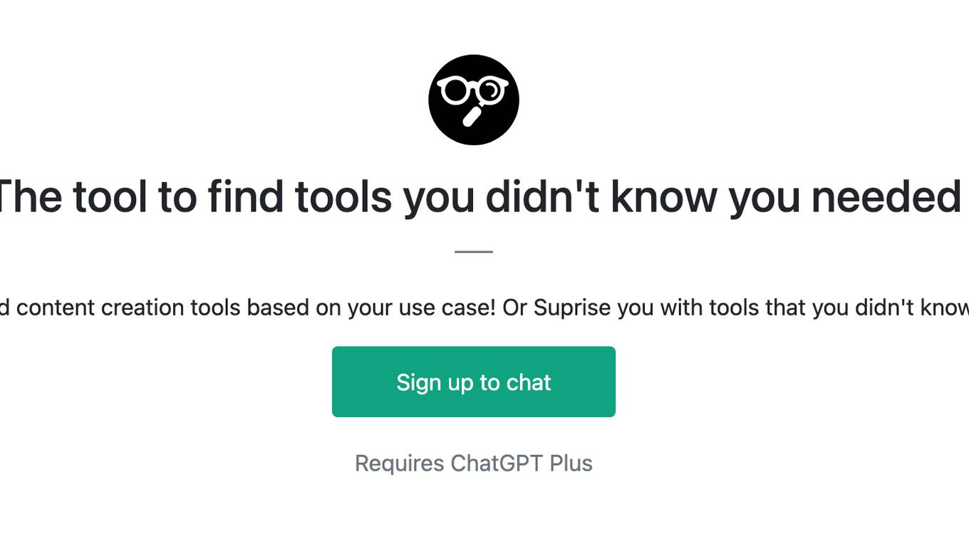 The tool to find tools you didn't know you needed Screenshot