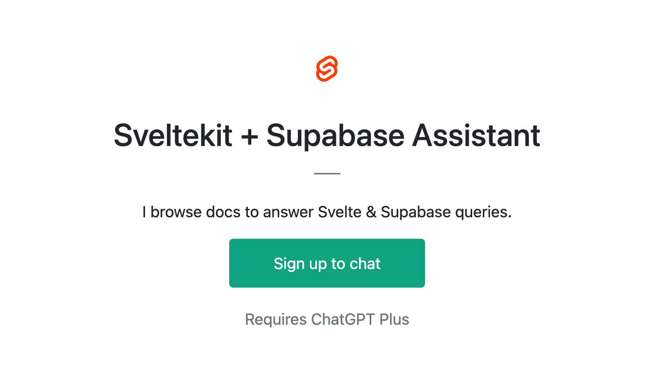 Sveltekit + Supabase Assistant Screenshot