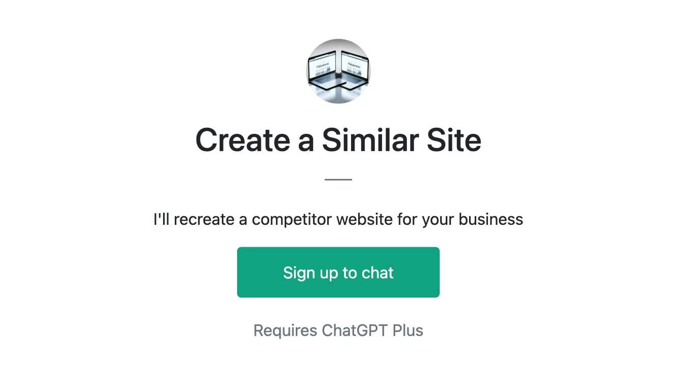 Create a Similar Site Screenshot