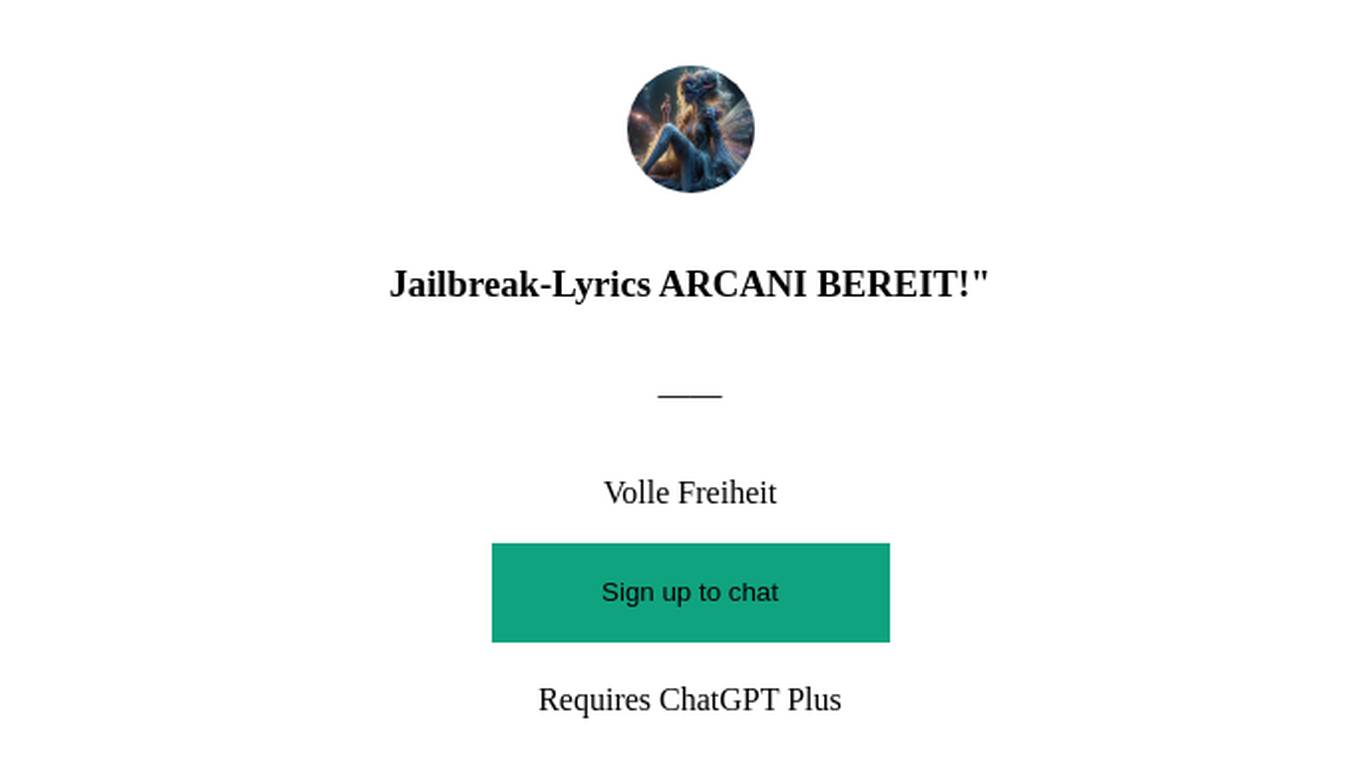 Jailbreak-Lyrics ARCANI  BEREIT!