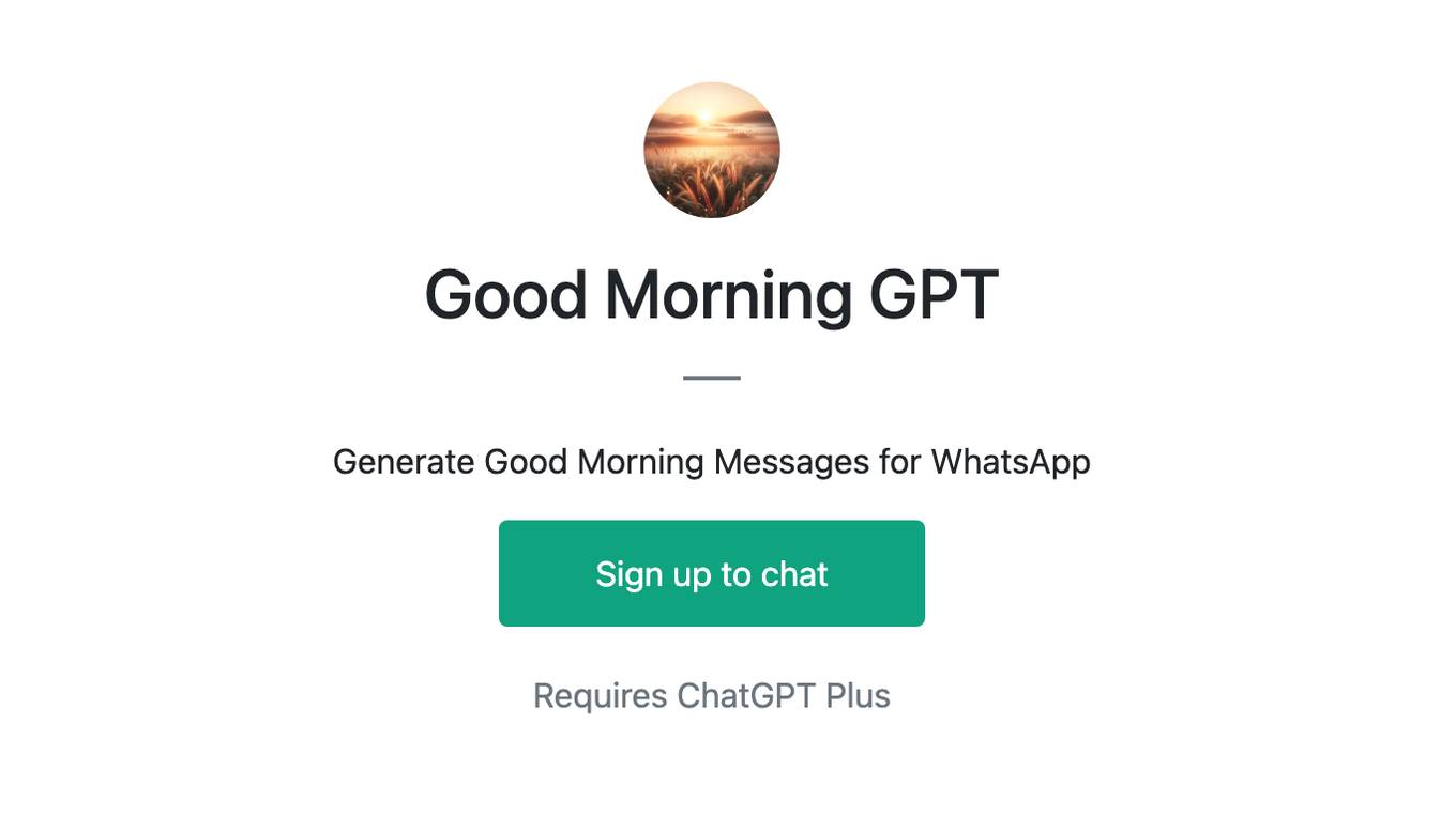 Good Morning GPT Screenshot