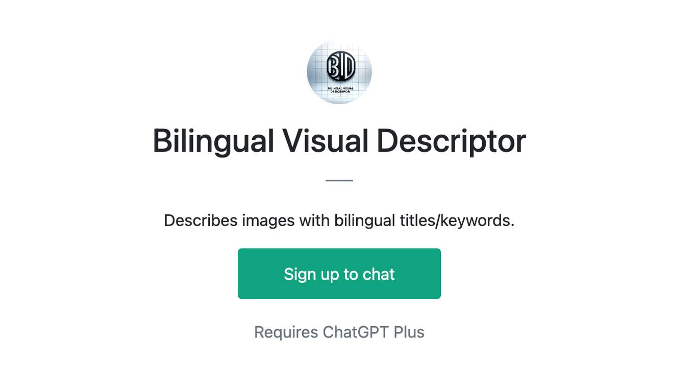 Bilingual Visual Descriptor Screenshot