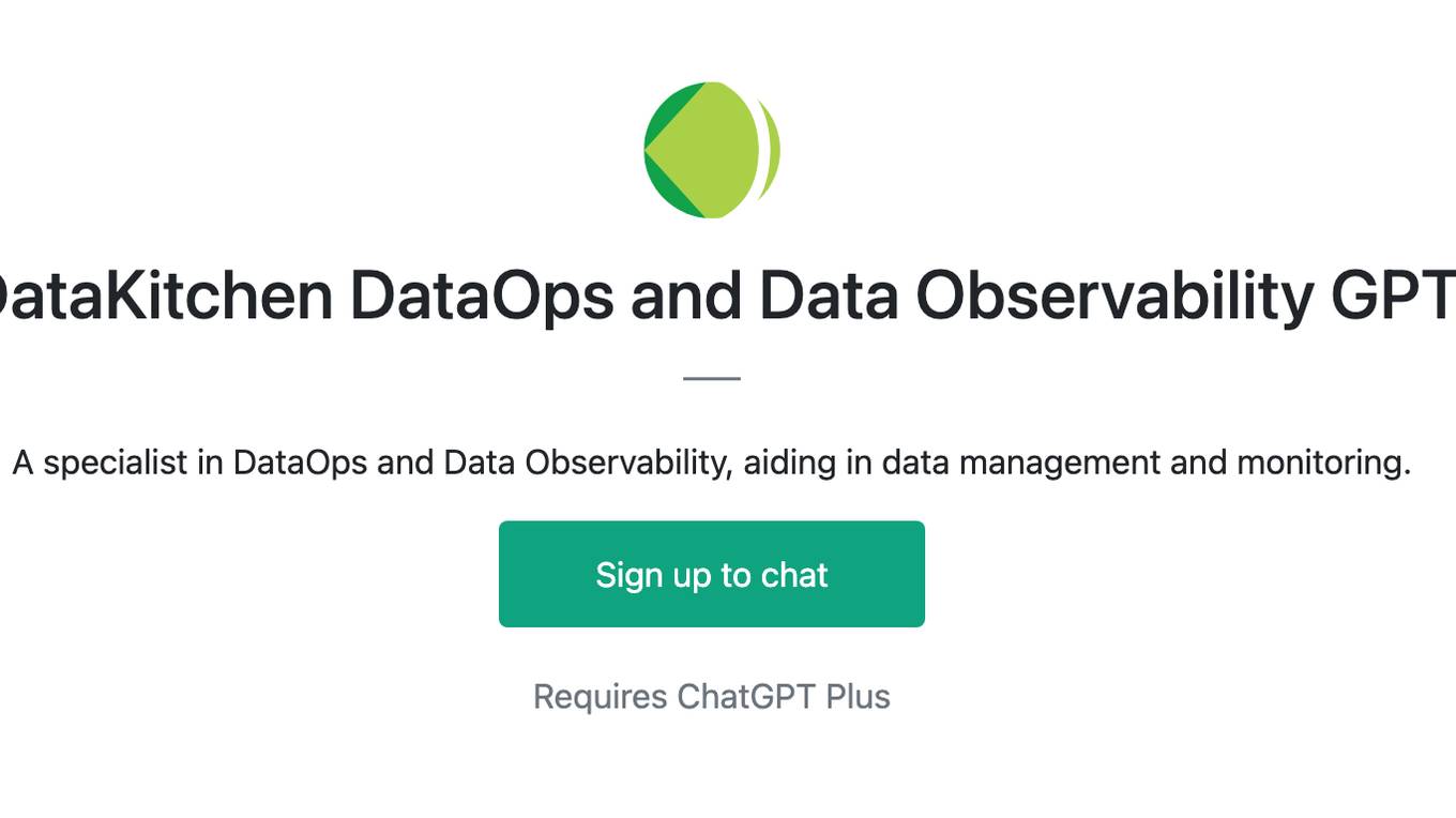 DataKitchen DataOps and Data Observability GPT Screenshot