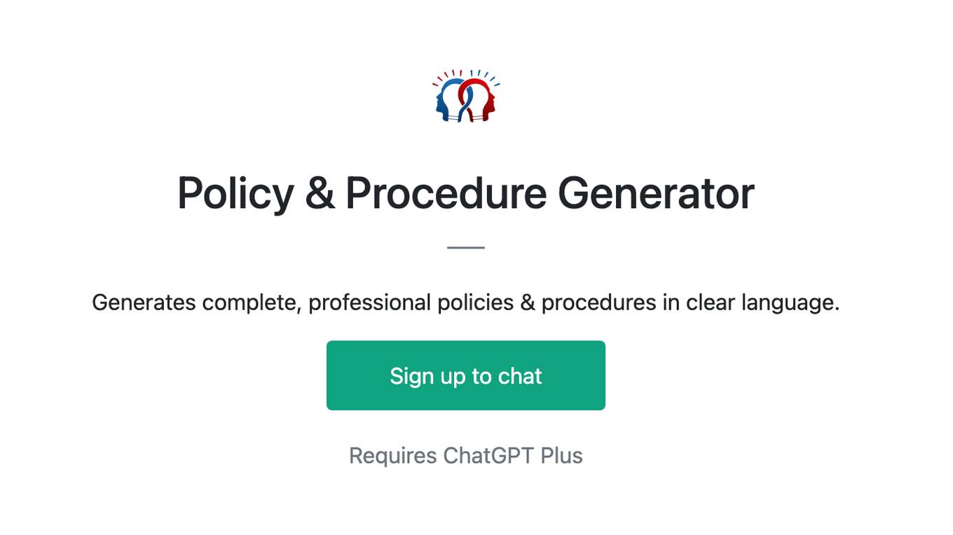 Policy & Procedure Generator Screenshot