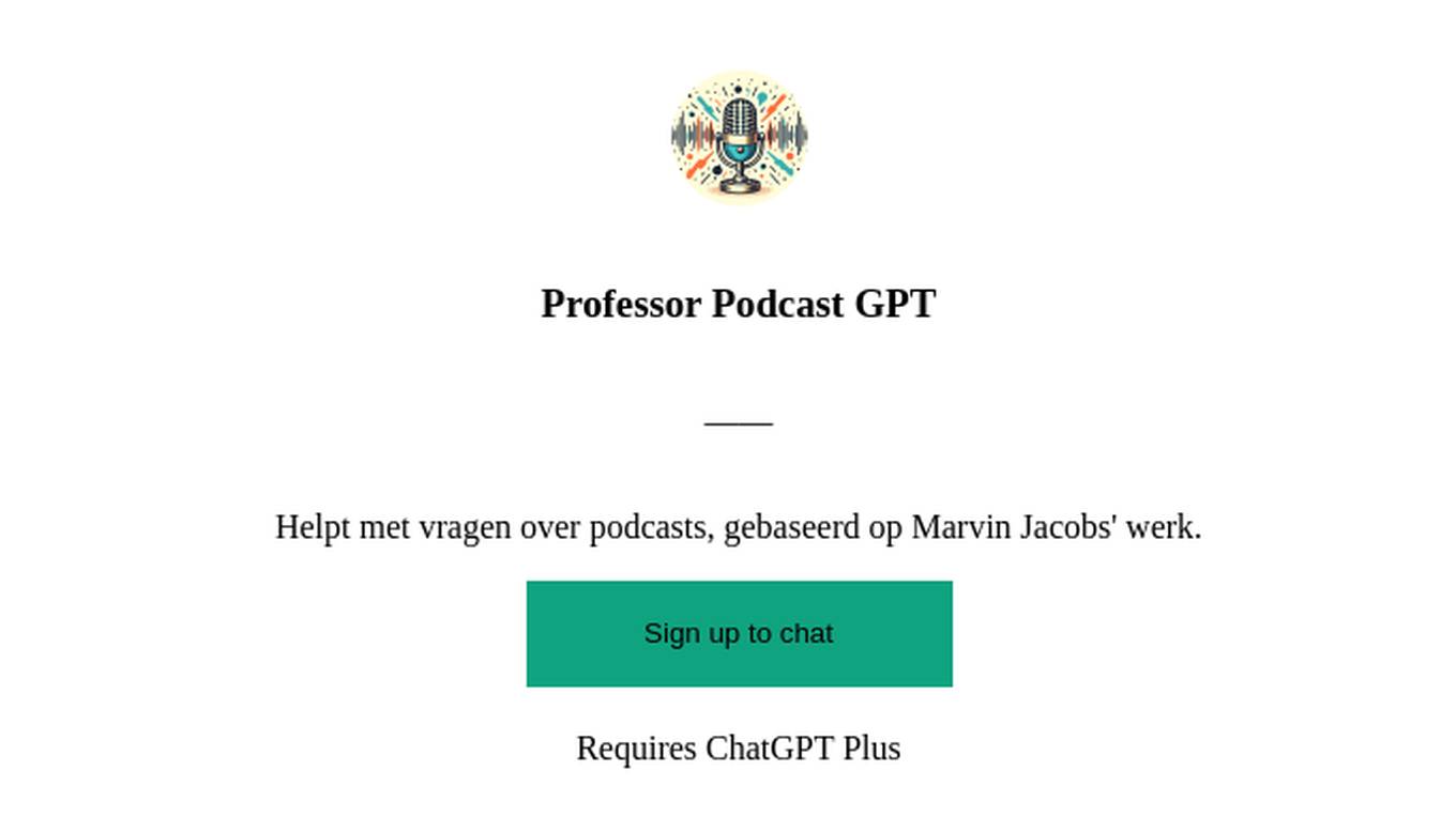 Professor Podcast GPT Screenshot