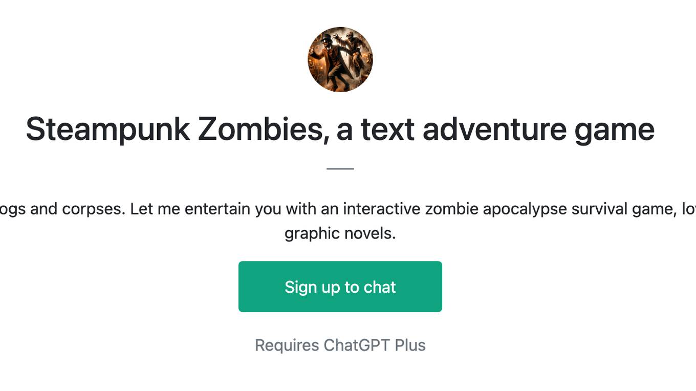 Steampunk Zombies, a text adventure game Screenshot