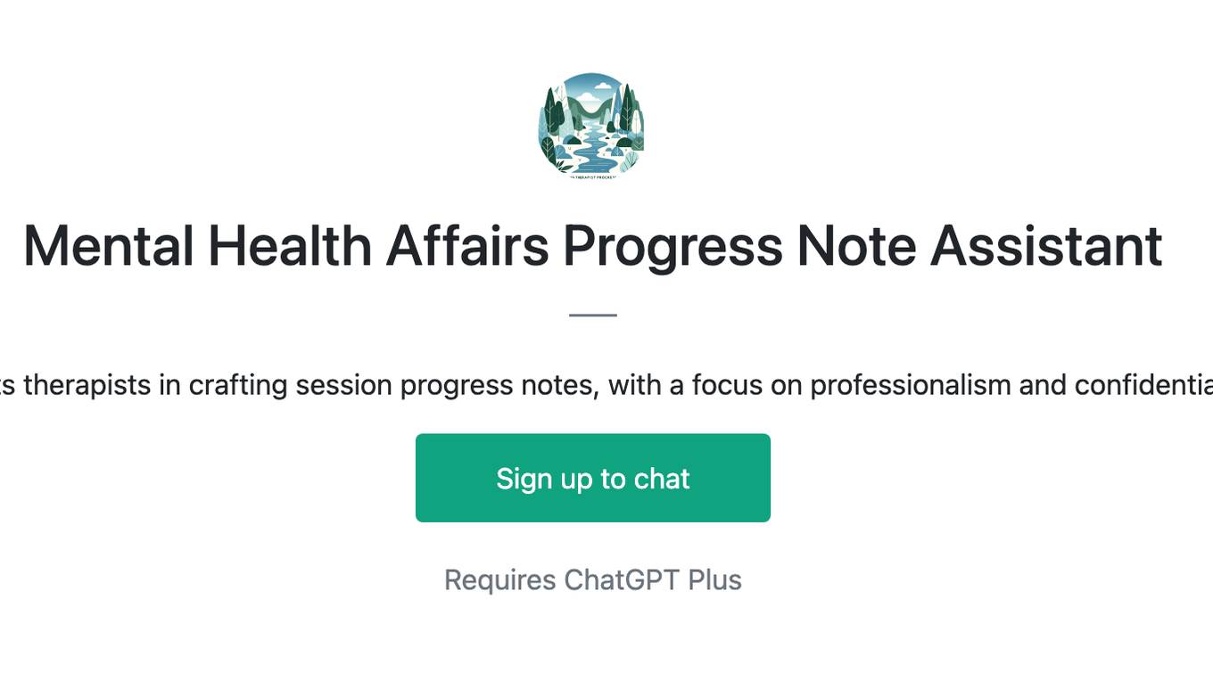 Mental Health Affairs Progress Note Assistant Screenshot