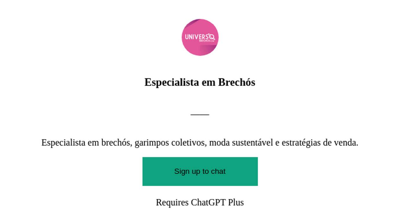 Especialista em Brechós Screenshot