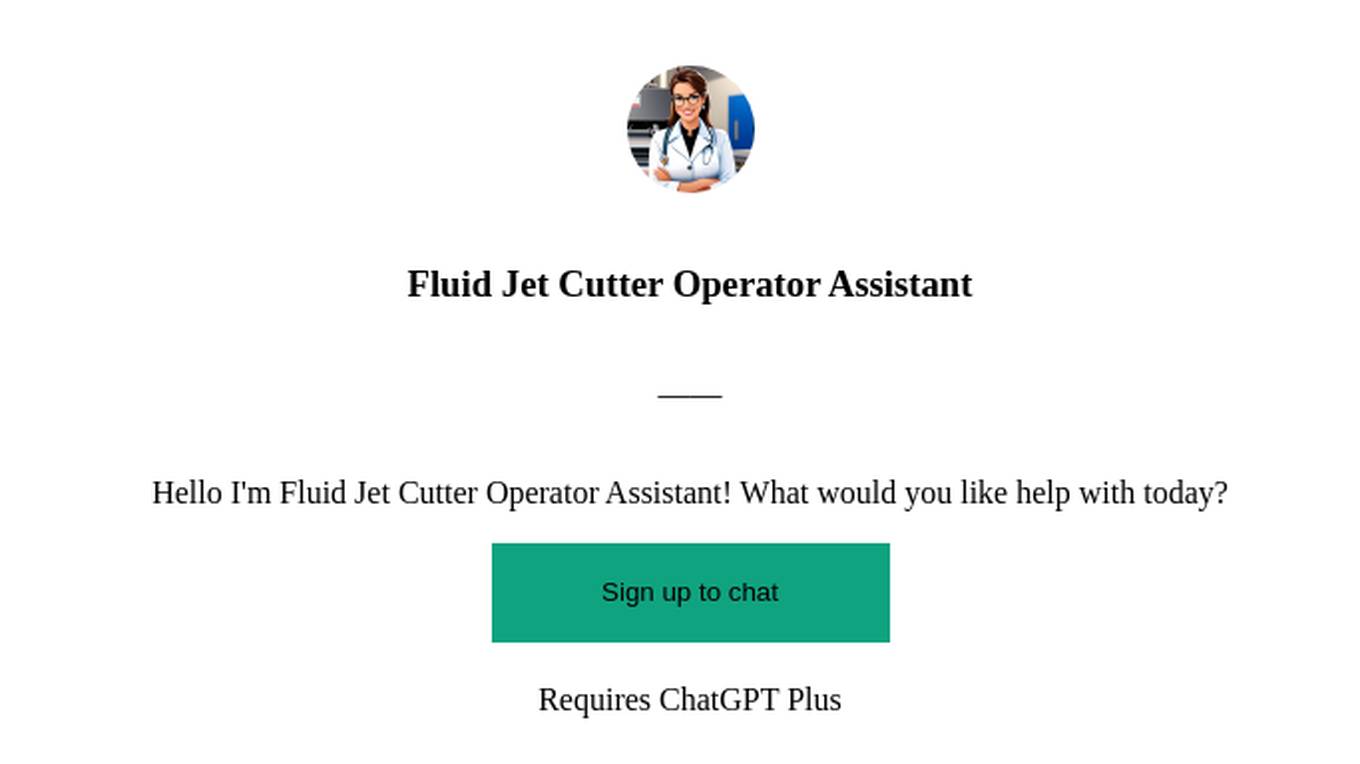 Fluid Jet Cutter Operator Assistant Screenshot