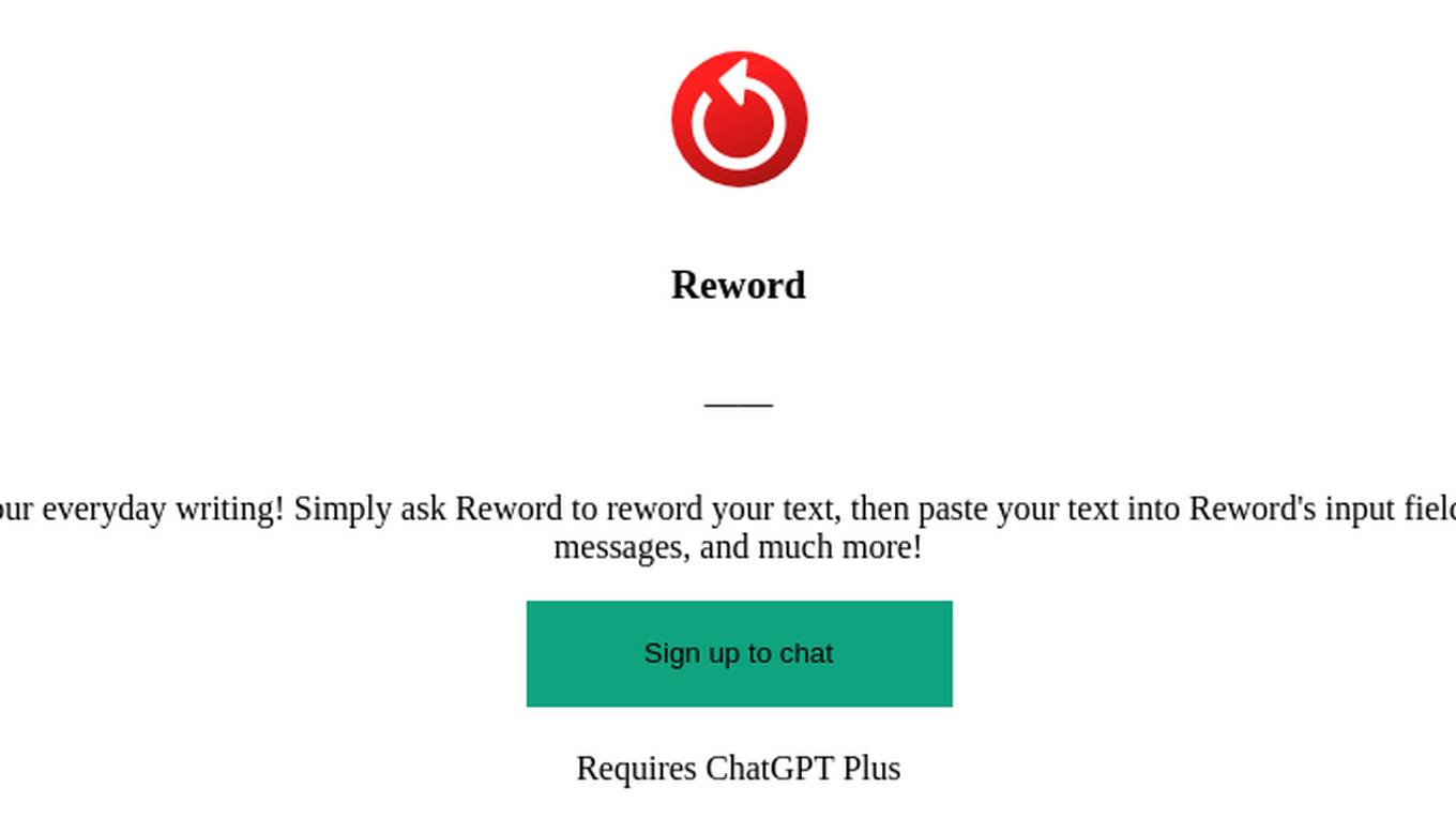 Reword Screenshot