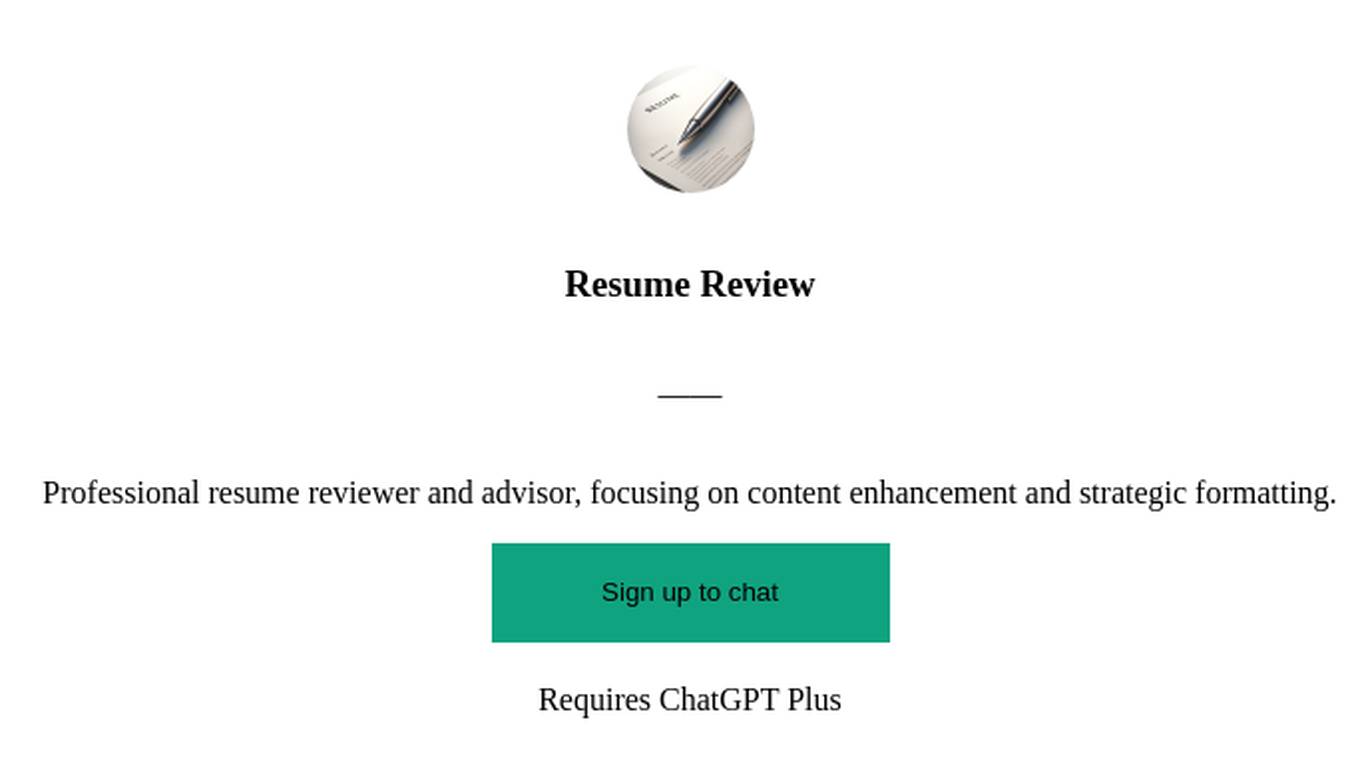 Resume Review Screenshot