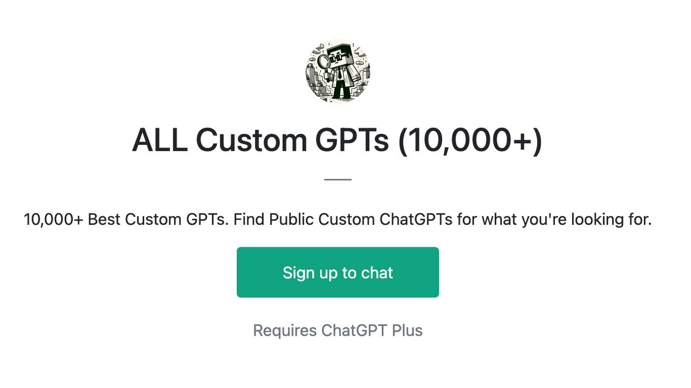 ALL Custom GPTs (10,000+) Screenshot