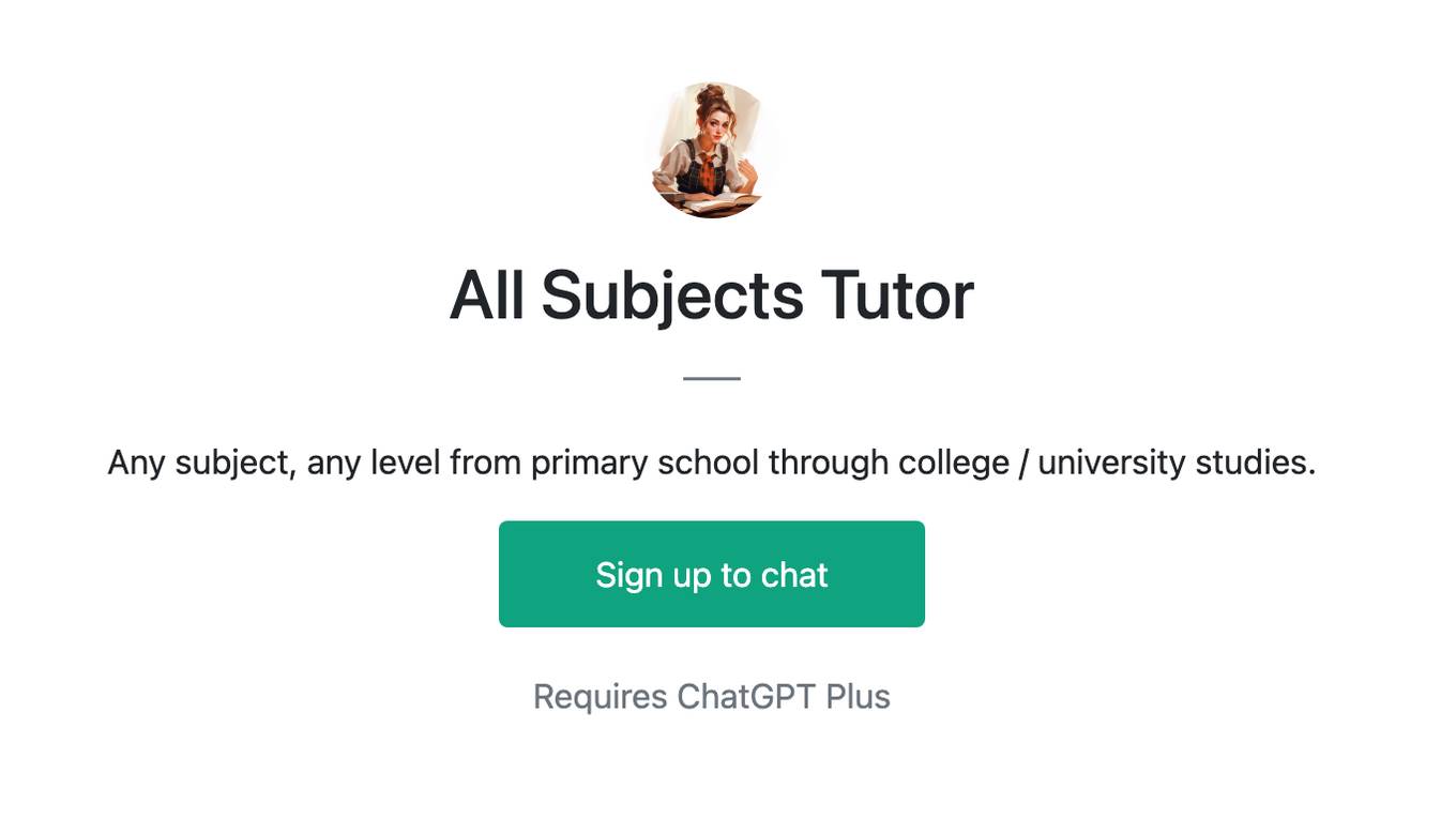 All Subjects Tutor Screenshot