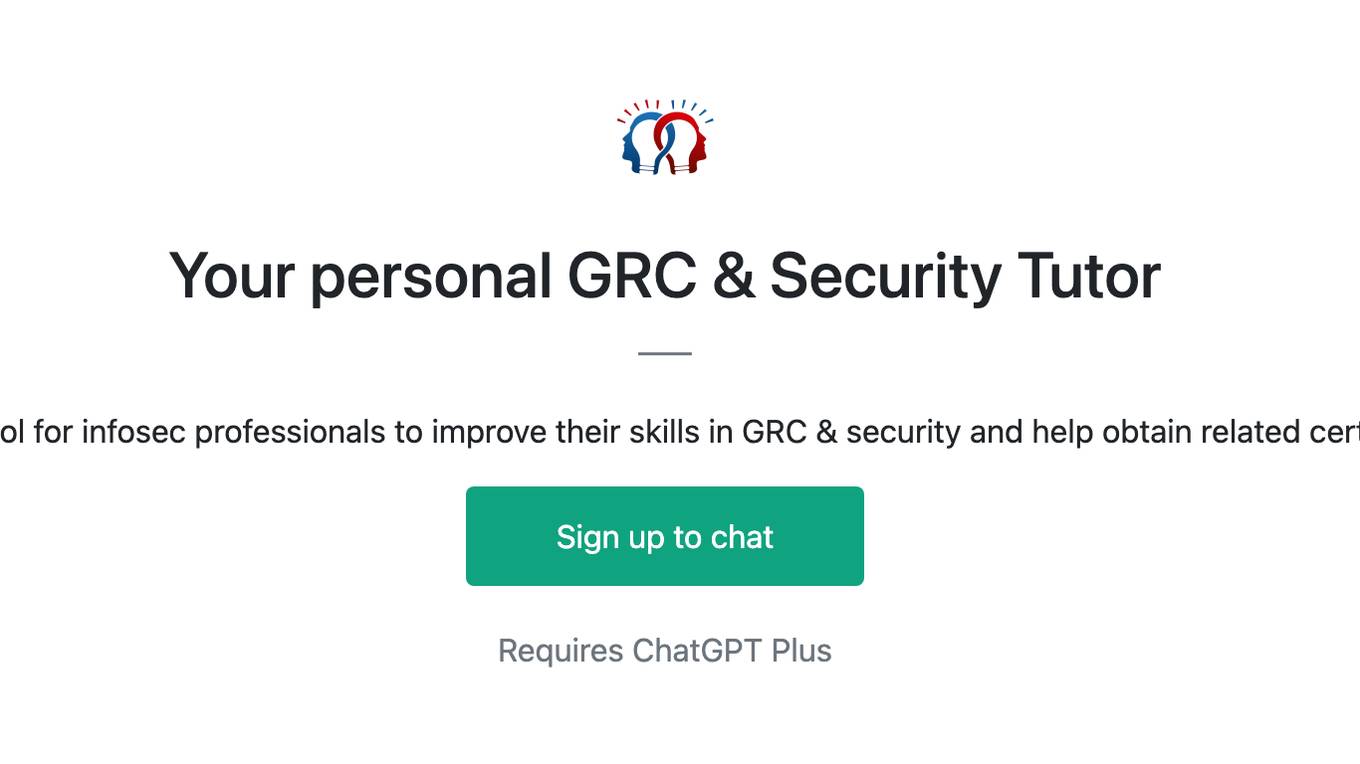 Your personal GRC & Security Tutor Screenshot