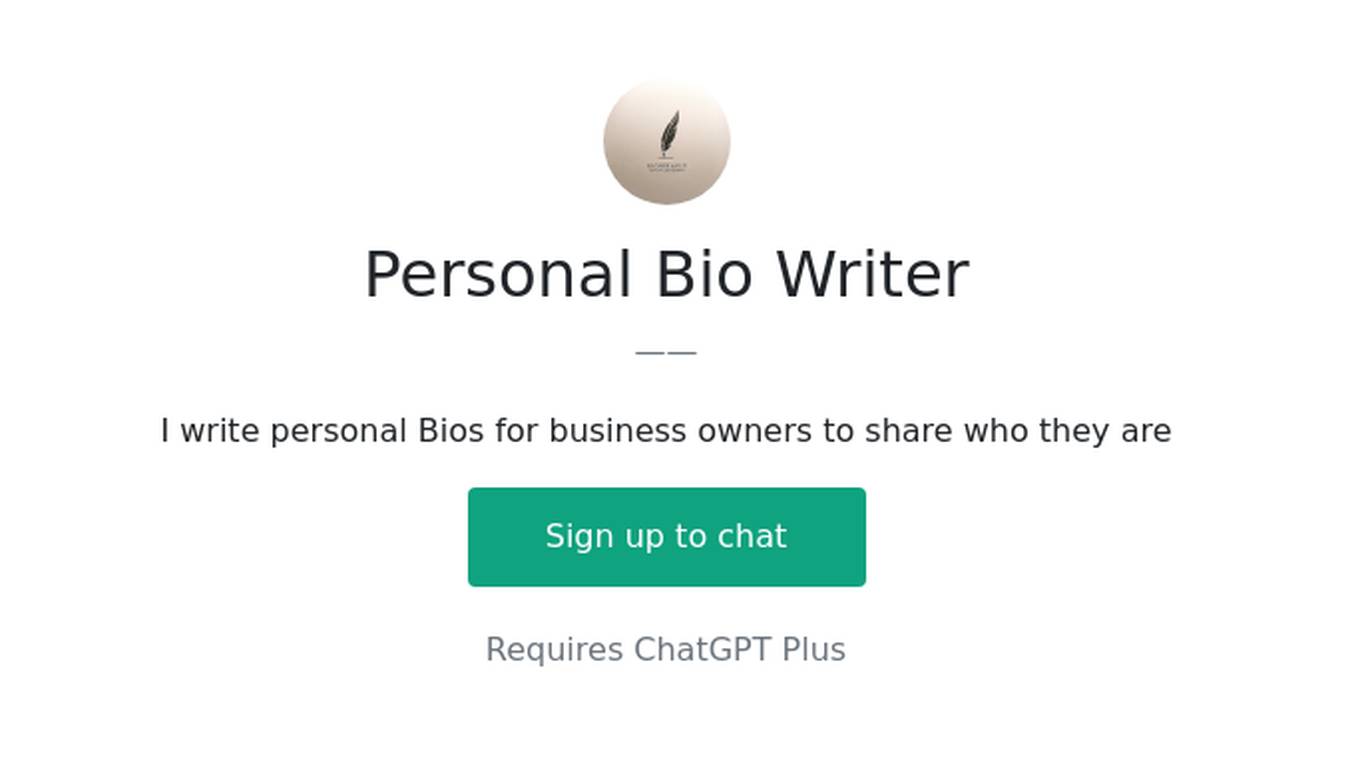 Personal Bio Writer Screenshot