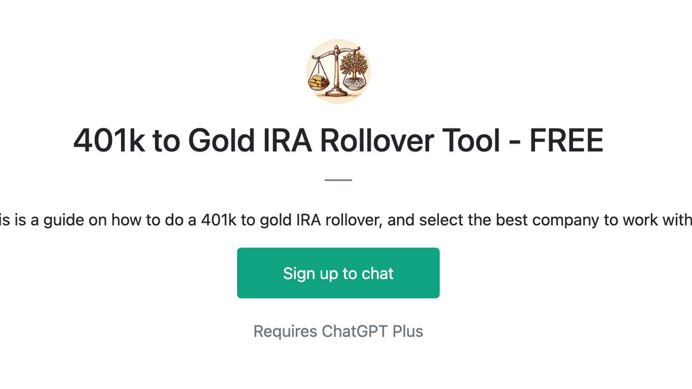 401k to Gold IRA Rollover Tool - FREE Screenshot