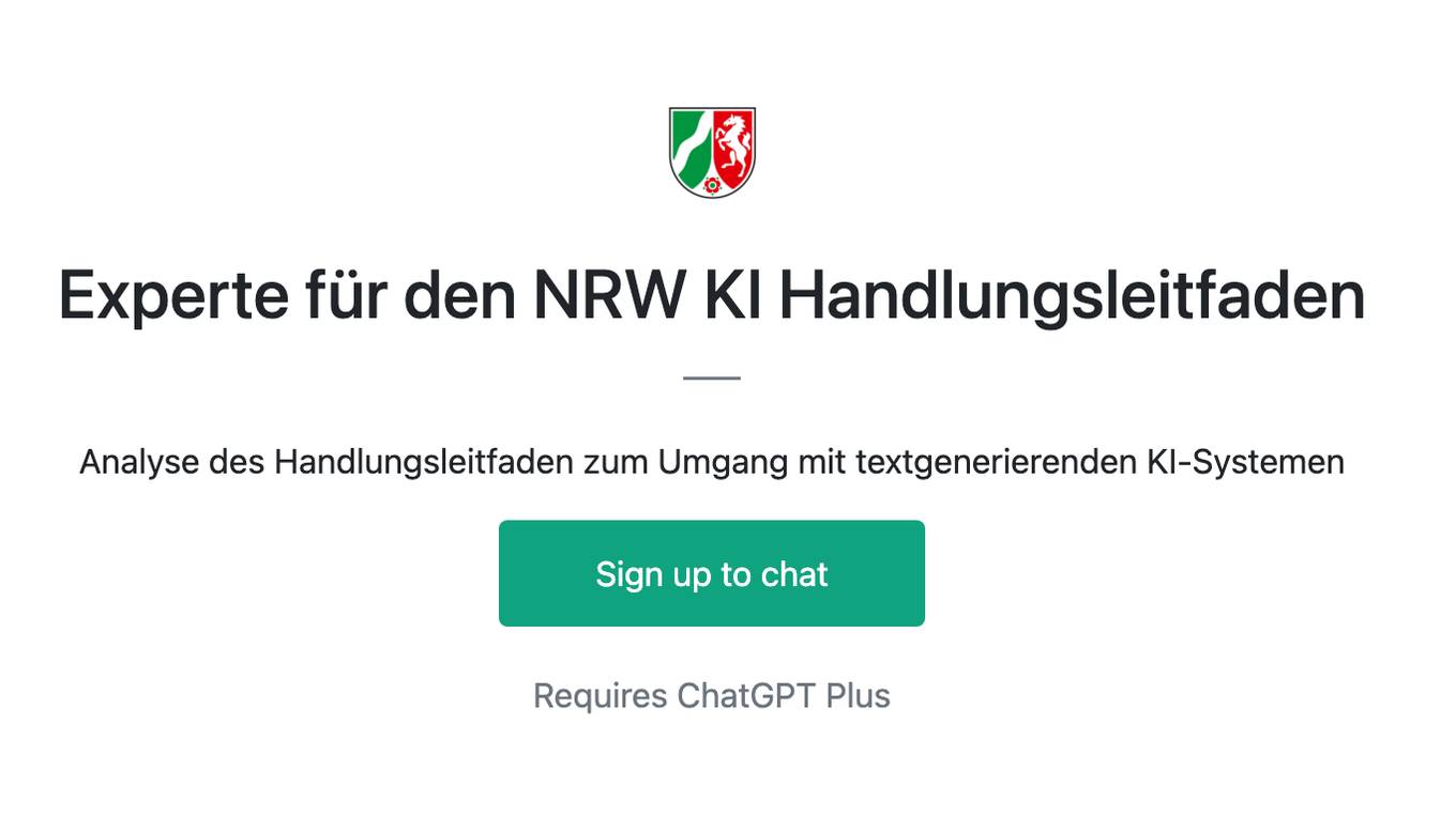 Experte für den NRW KI Handlungsleitfaden Screenshot