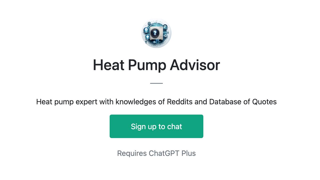 Heat Pump Advisor Screenshot