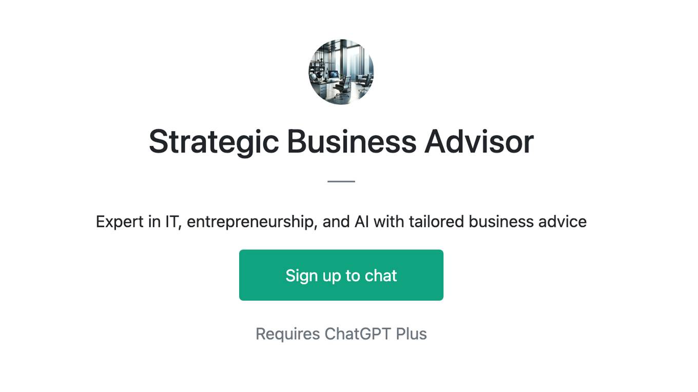 Strategic Business Advisor Screenshot