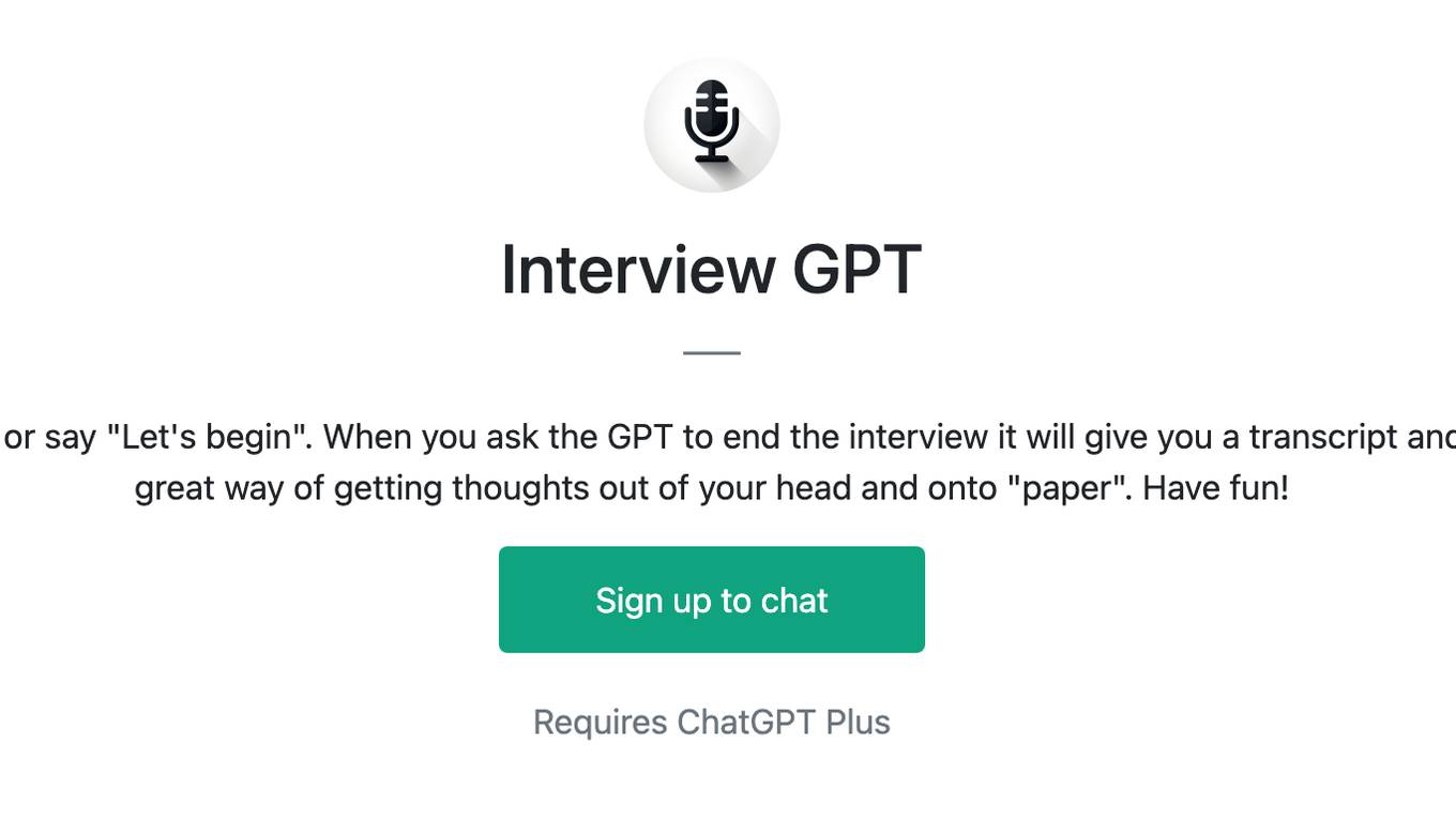 Interview GPT Screenshot