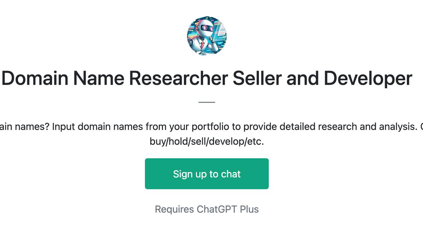 Domain Name Researcher Seller and Developer Screenshot