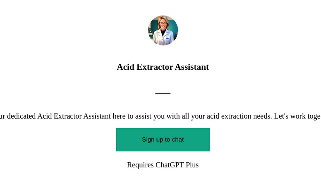 Acid Extractor Assistant Screenshot