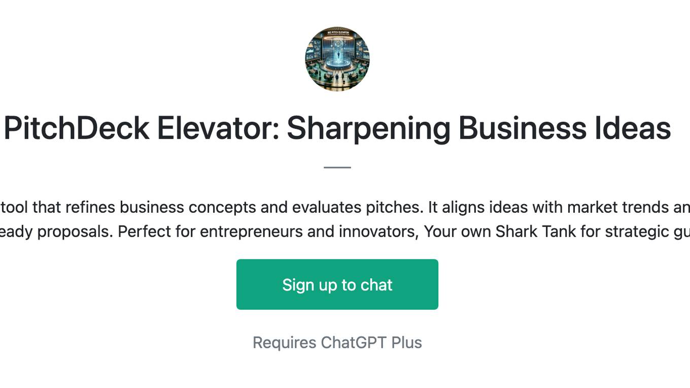 PitchDeck Elevator: Sharpening Business Ideas Screenshot