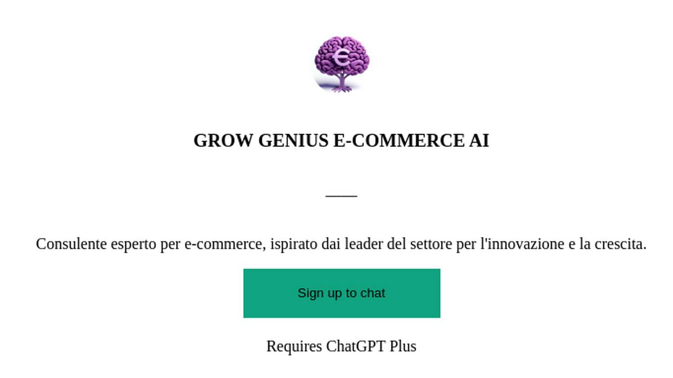 GROW GENIUS E-COMMERCE AI Screenshot