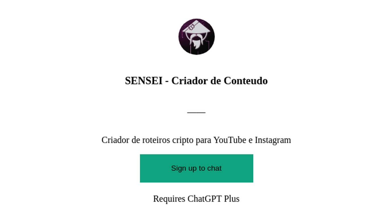 SENSEI - Criador de Conteudo Screenshot