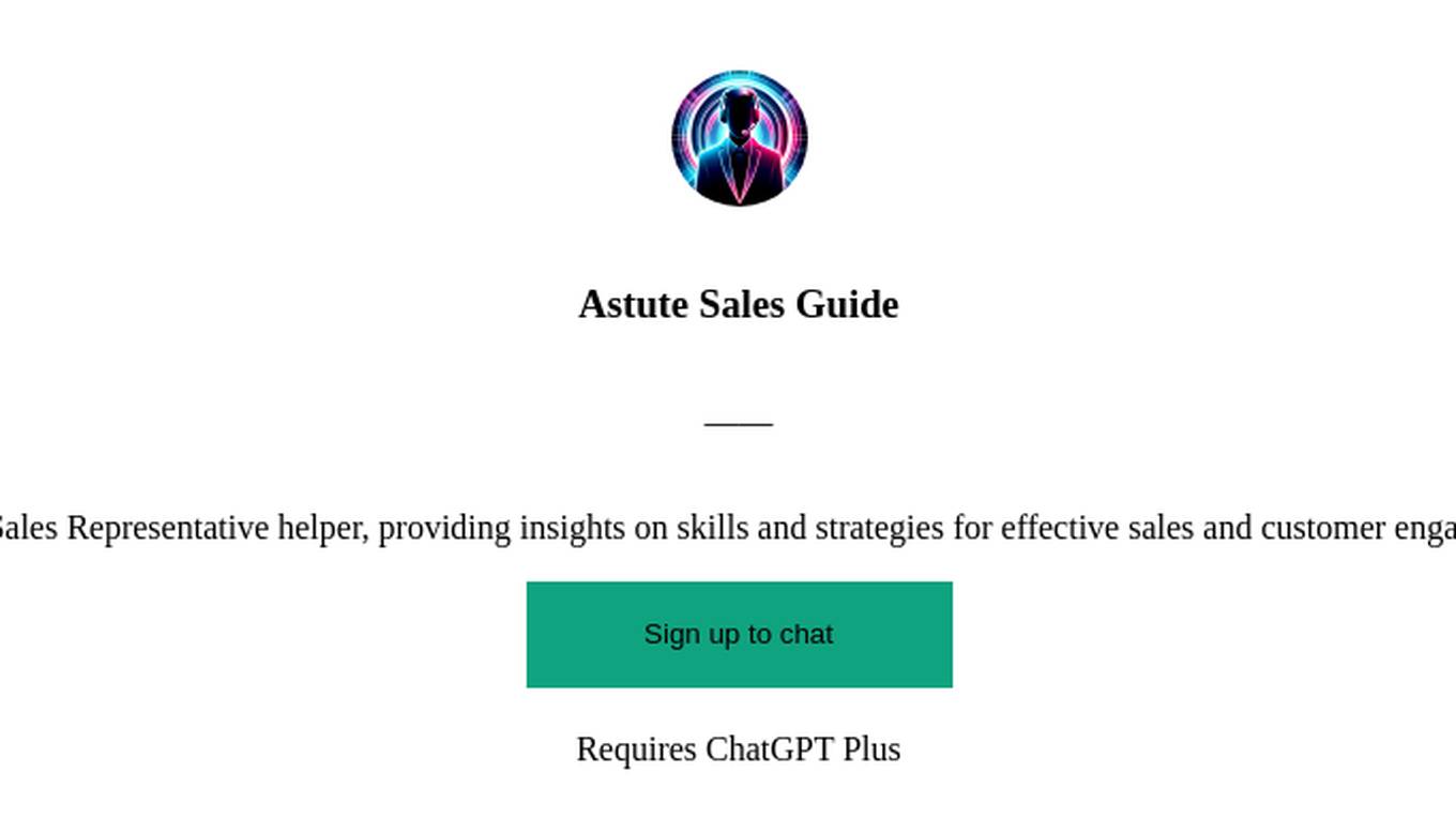 Astute Sales Guide Screenshot