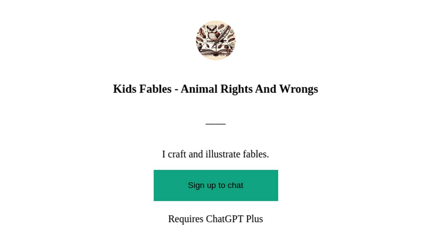 Kids Fables - Animal Rights And Wrongs Screenshot