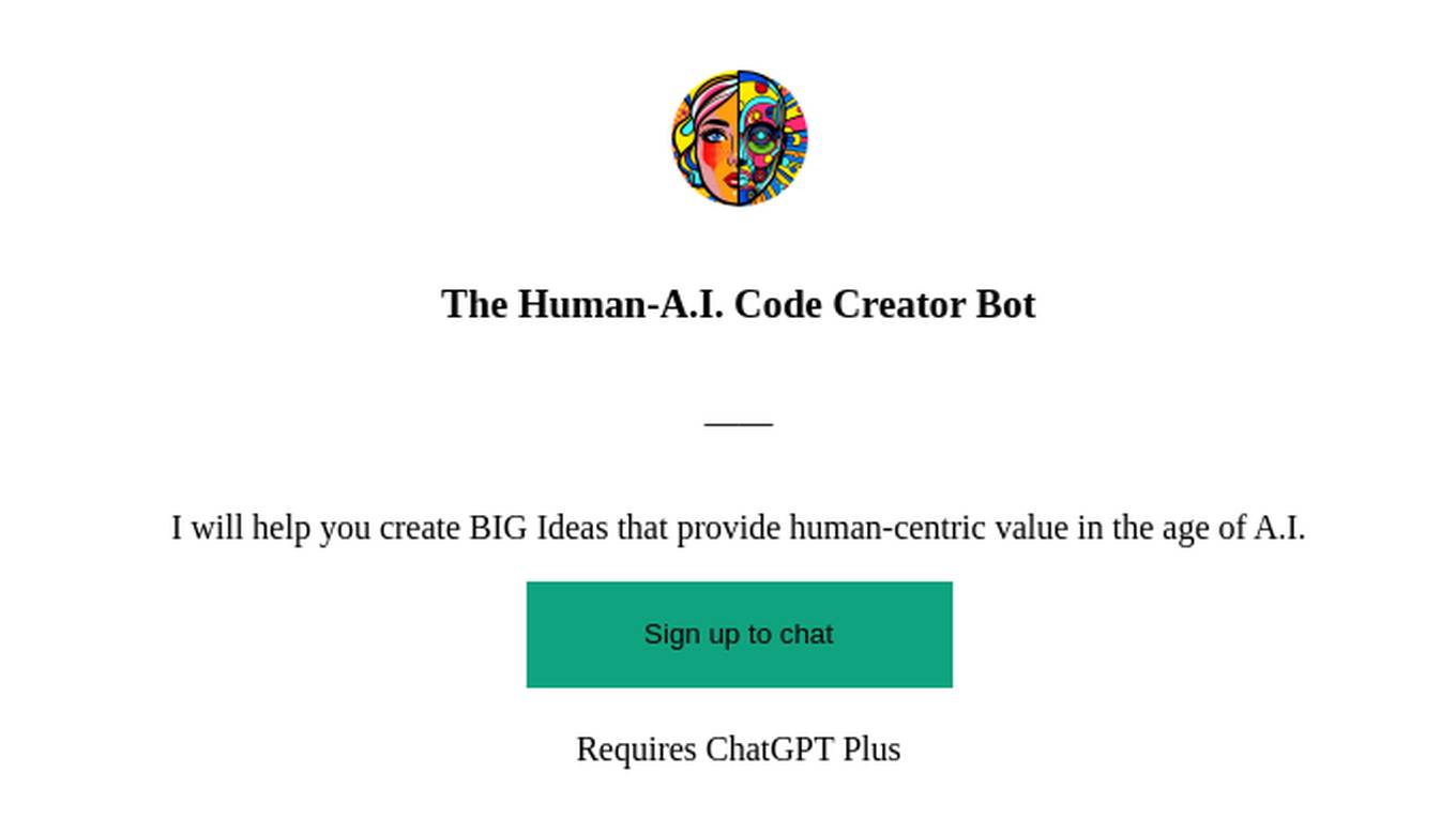 The Human-A.I. Code Creator Bot Screenshot