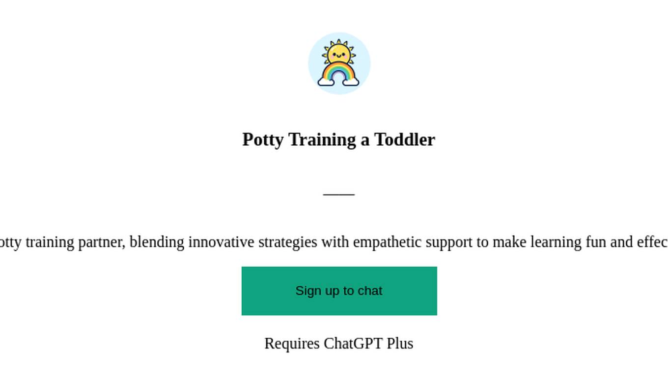 Potty Training a Toddler Screenshot